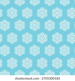 Winter seamless pattern with snowflakes, holiday background. Vector illustration for fabric, textile wallpaper, posters, gift wrapping paper. Christmas vector illustration. Falling snow.