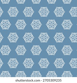 Invierno sin patrón con copos de nieve, fondo de vacaciones. Ilustración vectorial para tela, Fondo de pantalla textil, carteles, papel de regalo. Ilustración vectorial de Navidades. Cayendo nieve.
