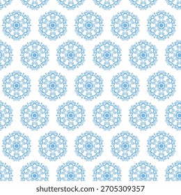 Winter seamless pattern with snowflakes, holiday background. Vector illustration for fabric, textile wallpaper, posters, gift wrapping paper. Christmas vector illustration. Falling snow.