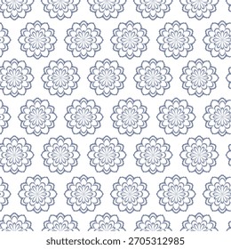 Winter seamless pattern with snowflakes, holiday background. Vector illustration for fabric, textile wallpaper, posters, gift wrapping paper. Christmas vector illustration. Falling snow.