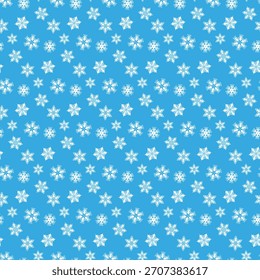 Inverno padrão sem costura com flocos de neve, fundo de férias. Ilustração vetorial para tecido, papel de parede têxtil, cartazes, papel de embrulho para presente. Ilustração de vetor de Natal. Queda de neve.