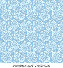 Invierno sin patrón con copos de nieve, fondo de vacaciones. Ilustración vectorial para tela, Fondo de pantalla textil, carteles, papel de regalo. Ilustración vectorial de Navidades. Cayendo nieve.