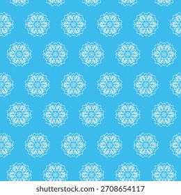 Winter seamless pattern with snowflakes, holiday background. Vector illustration for fabric, textile wallpaper, posters, gift wrapping paper. Christmas vector illustration. Falling snow.