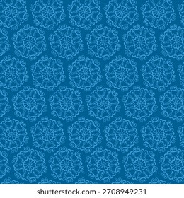 Winter seamless pattern with snowflakes, holiday background. Vector illustration for fabric, textile wallpaper, posters, gift wrapping paper. Christmas vector illustration. Falling snow.