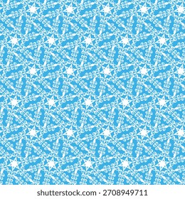 Winter seamless pattern with snowflakes, holiday background. Vector illustration for fabric, textile wallpaper, posters, gift wrapping paper. Christmas vector illustration. Falling snow.
