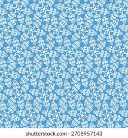 Winter seamless pattern with snowflakes, holiday background. Vector illustration for fabric, textile wallpaper, posters, gift wrapping paper. Christmas vector illustration. Falling snow.