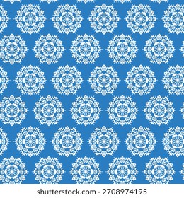 Winter seamless pattern with snowflakes, holiday background. Vector illustration for fabric, textile wallpaper, posters, gift wrapping paper. Christmas vector illustration. Falling snow.