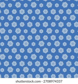 Winter seamless pattern with snowflakes, holiday background. Vector illustration for fabric, textile wallpaper, posters, gift wrapping paper. Christmas vector illustration. Falling snow.