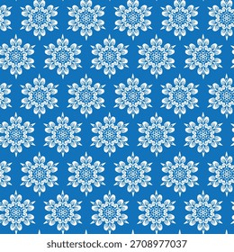 Winter seamless pattern with snowflakes, holiday background. Vector illustration for fabric, textile wallpaper, posters, gift wrapping paper. Christmas vector illustration. Falling snow.