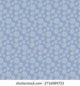 Invierno sin patrón con copos de nieve, fondo de vacaciones. Ilustración vectorial para tela, Fondo de pantalla textil, carteles, papel de regalo. Ilustración vectorial de Navidades. Cayendo nieve.