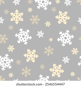 Winter nahtloses Muster mit Schneeflocken, einfaches Print-Hintergrund-Papier-Design