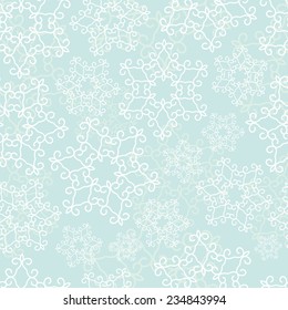 Winter seamless pattern with snowflakes. Vector background.