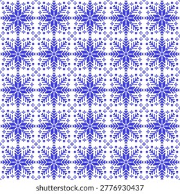 Winter seamless pattern in the style of northern peoples