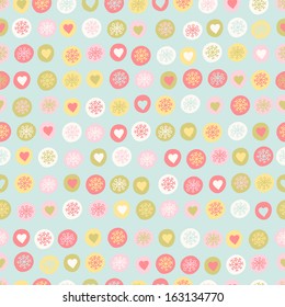 Winter seamless pattern in tender pastel tones