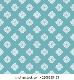 Patrón invernal sin fisuras con copos de nieve blancos sobre fondo azul. Ilustración vectorial para tela, papel de pared textil, carteles, papel de envoltura de regalo. Ilustración vectorial de Navidad.