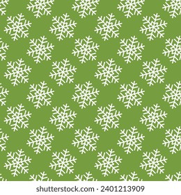 Winter seamless pattern with white snowflakes on color background. Vector illustration for fabric, textile wallpaper, posters, gift wrapping paper. Christmas vector illustration. Falling snow.