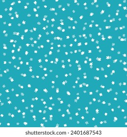 Winter seamless pattern with white snowflakes on blue background. Vector illustration for fabric, textile wallpaper, posters, gift wrapping paper. Christmas vector illustration.