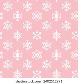 Winter seamless pattern with white snowflakes on color background. Vector illustration for fabric, textile wallpaper, posters, gift wrapping paper. Christmas vector illustration. Falling snow.