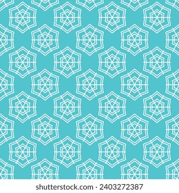 Winter seamless pattern with white snowflakes on blue background. Vector illustration for fabric, textile wallpaper, posters, gift wrapping paper. Christmas vector illustration.