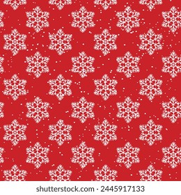 Winter seamless pattern with white snowflakes on color background. Vector illustration for fabric, textile wallpaper, posters, gift wrapping paper. Christmas vector illustration. Falling snow.