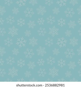 Patrón inconsútil del invierno con los copos de nieve blancos en fondo azul. Ilustración vectorial para tela, Fondo de pantalla textil, carteles, papel de regalo. Ilustración vectorial de Navidades.