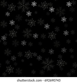 Winter Seamless Snowflake Pattern. Vector EPS 10.Snowflake simple seamless pattern. Abstract wallpaper. Symbol of winter, Merry Christmas holiday, Happy New Year celebration Vector illustration