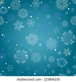 Winter seamless texture with snowflakes