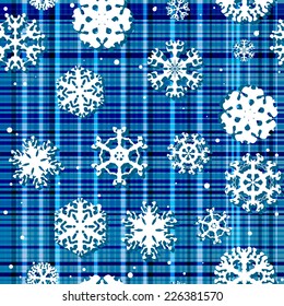 Winter seamless texture with snowflakes