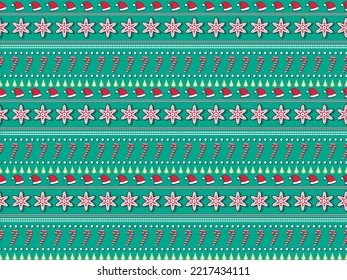 winter seamless tribal background merry christmas new year ornament pattern vector template season