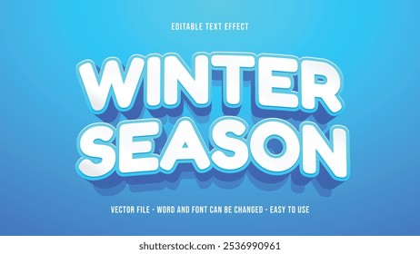 Winter season 3D editable text effect