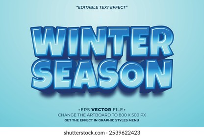 Winter Season 3d text effect editable vector