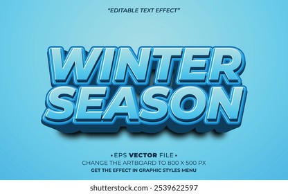 Winter Season 3d text effect editable vector