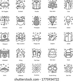 Winter Season Accessories Line Icons Pack 