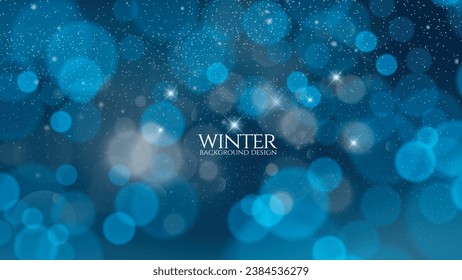 Winter season background design with bokeh style.