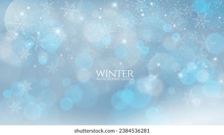 Winter season background design with bokeh style.