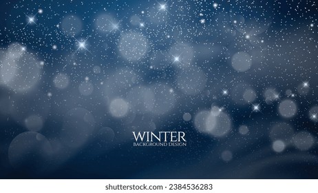 Winter season background design with bokeh style.