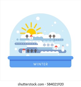 winter season Background vector illustration flat design