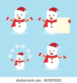 Winter season cute snowman collection