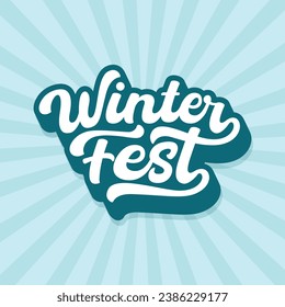 Winter season festival greeting card vector illustration. Winter sale banner, poster, flyer design. Welcome winter template design. Hand drawn retro style typography logo.
