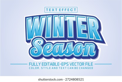 Fonte inverno temporada Texto efeito editável