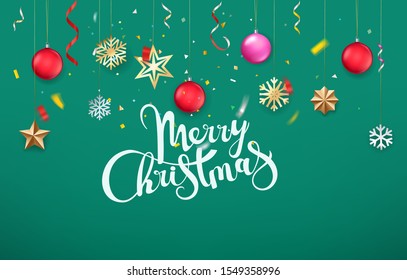 Winter season holidays background with accessories on rope
