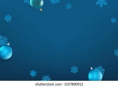 Winter season holidays blue background. Template for wishes