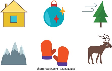 Winter season holidays filled outline icons set, line vector symbol collection, linear colorful pictogram pack isolated on white. Signs, icon illustration