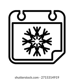 Icono de la temporada de invierno, gráficos de Vector de línea