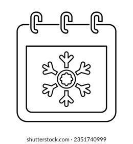 Winter Season Icon In Outline Style