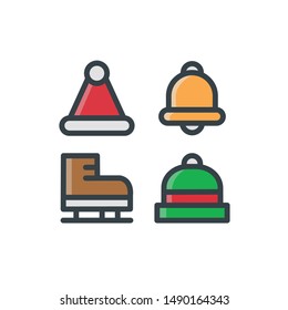 Winter Season Icon Set , Vector Illustration