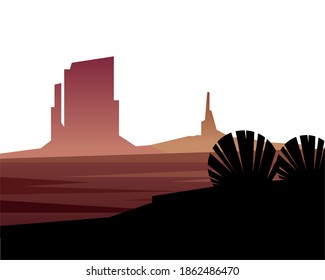 winter season landscape scene with pines forest vector illustration design
