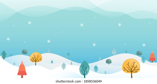 Winterjahreslandschaft, Vektorhintergrund.