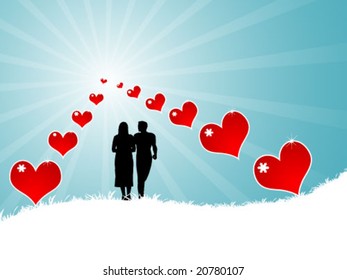 winter season with lovers