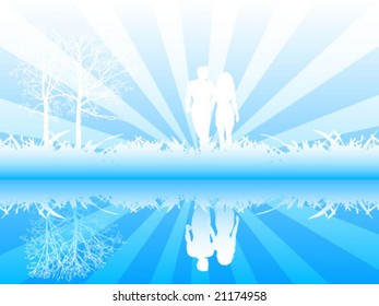 winter season with lovers